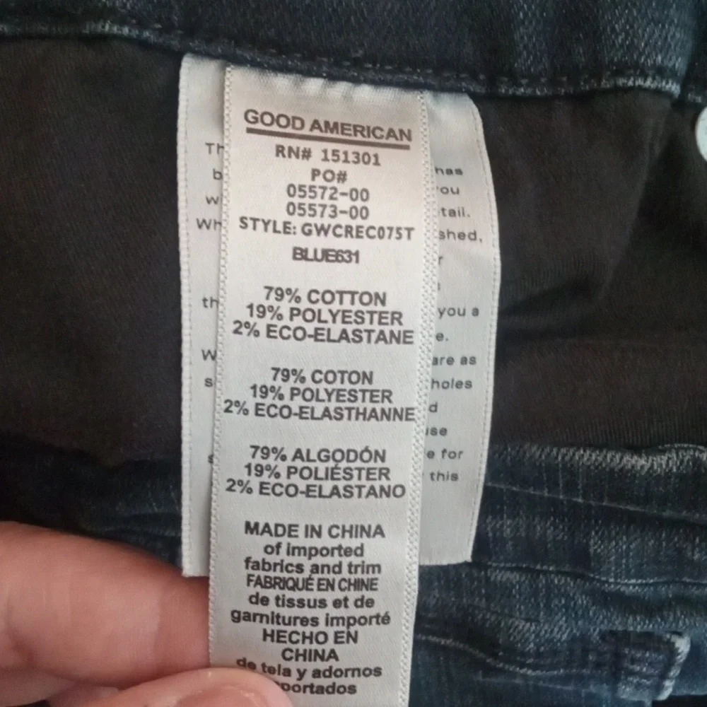 Good American Good Waist Crop Raw Hem Blue Womens Jeans Size 15 - Picture 5 of 9